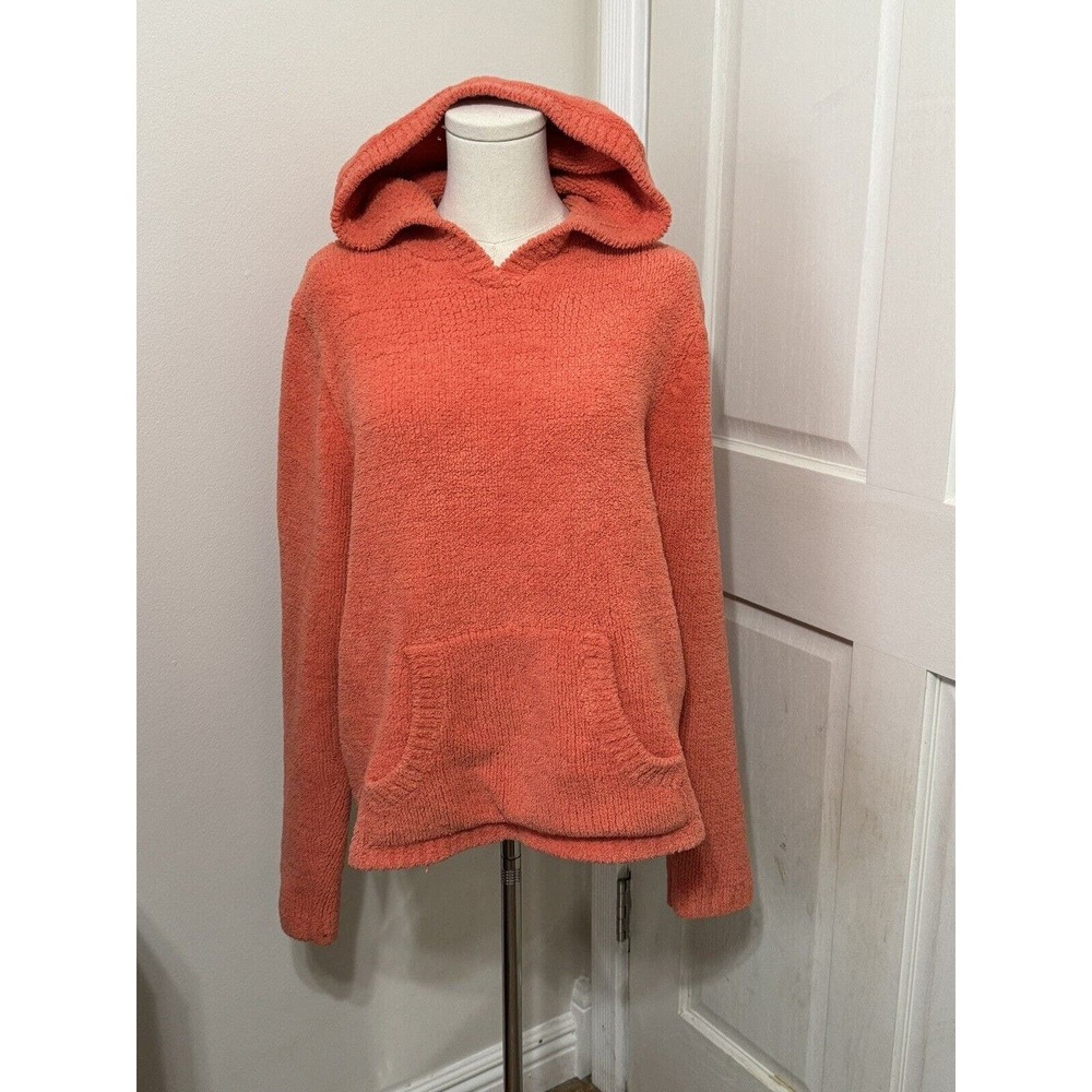 Oarsman For‎ Her Orange Plush Hooded Sweater Pockets Women's Size Medium